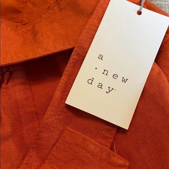 a new day orange belted high rise shorts - Picture 3 of 7